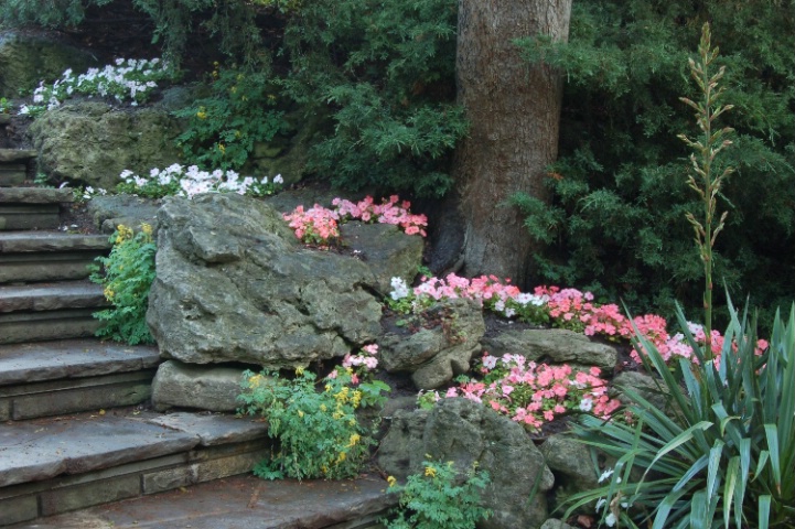 Rock Garden staircase in the Toronto botanical Gar