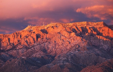 Sandia Mountains after a storm at sunset