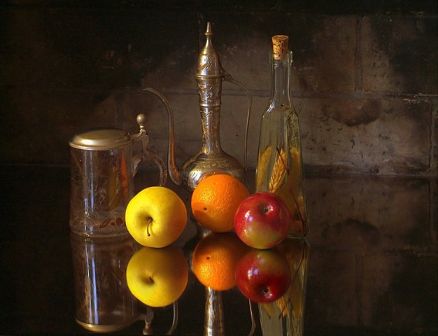 Fruit and glass
