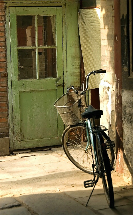 Green Door and Bicycle