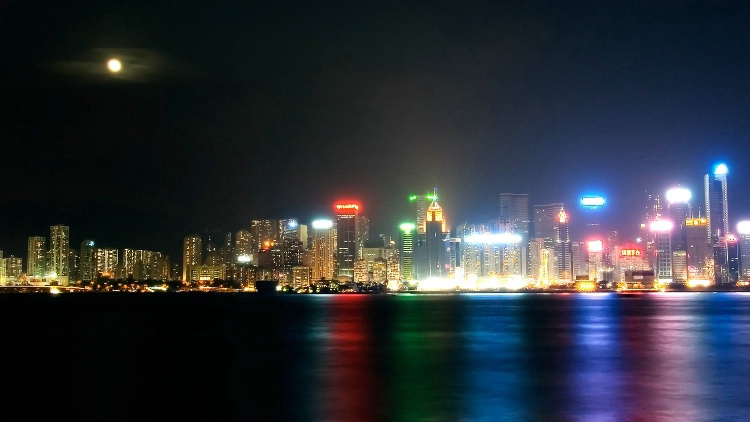 Moon Over Victoria Harbor