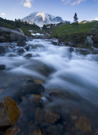 Mt. Rainier with Stream