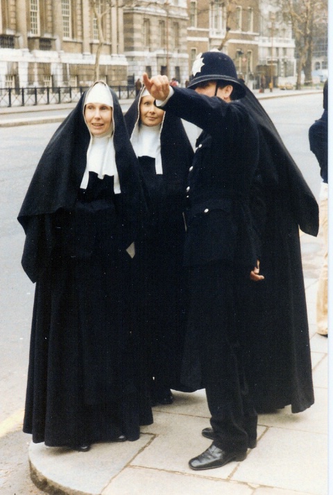 Nuns with bobby in London