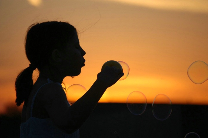 Bubbles At Sunset