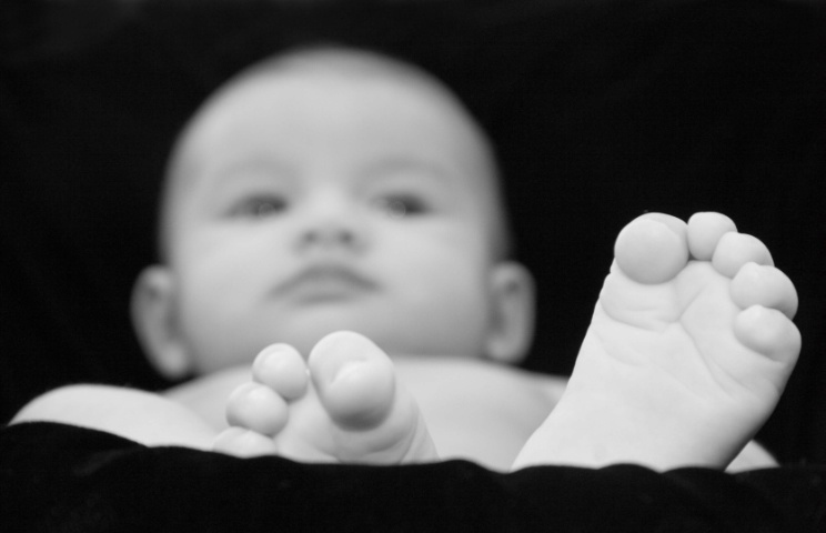Baby Feet #3 B&W , Cropped