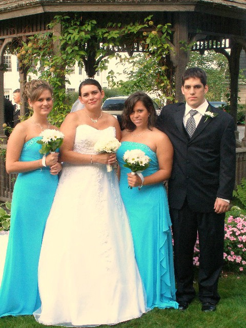 Bride with brother and sisters