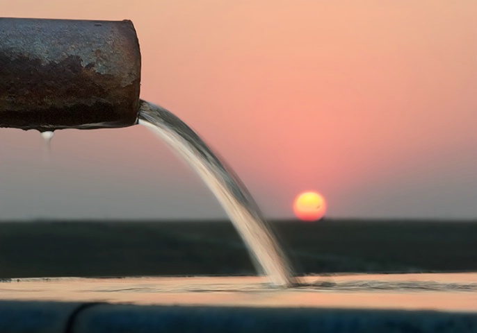 Windmill Tank at Sunset