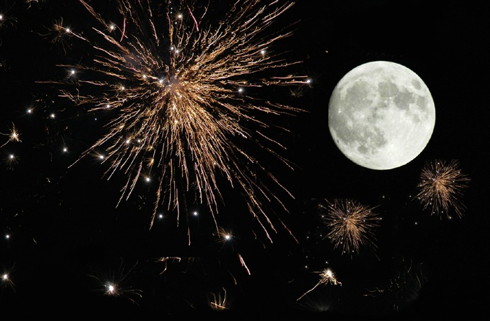Full Moon and Fireworks