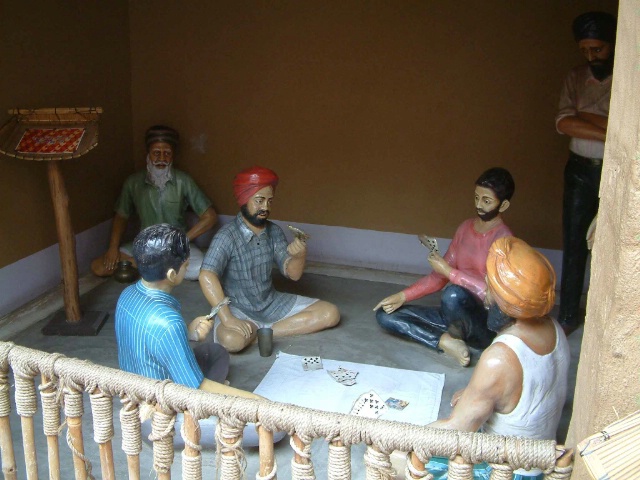 Time Pass (Statues playing cards )