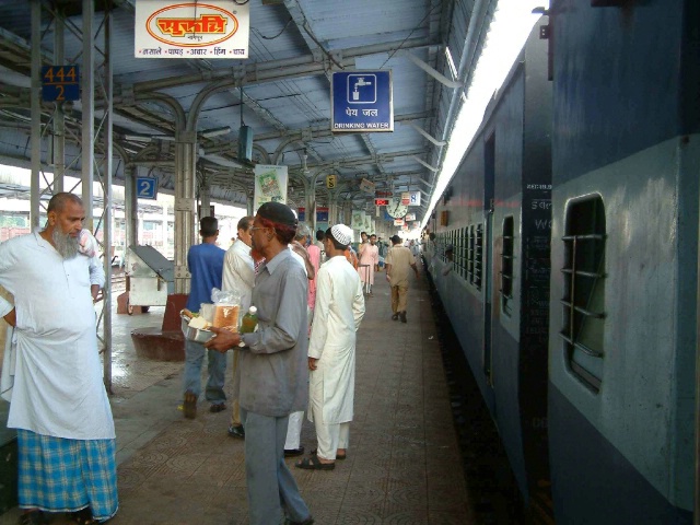 A scene at the railway station