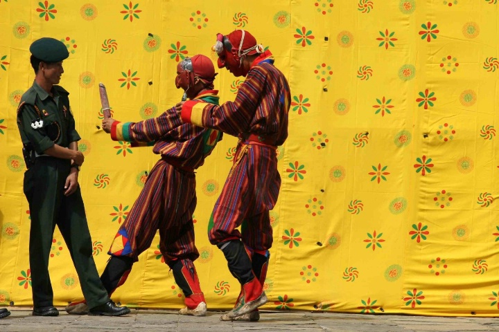 Clown at festival, Bhutan