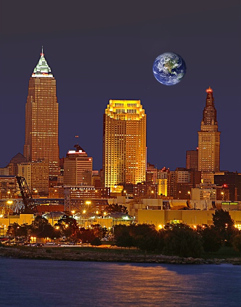 Earth-rise over Cleveland