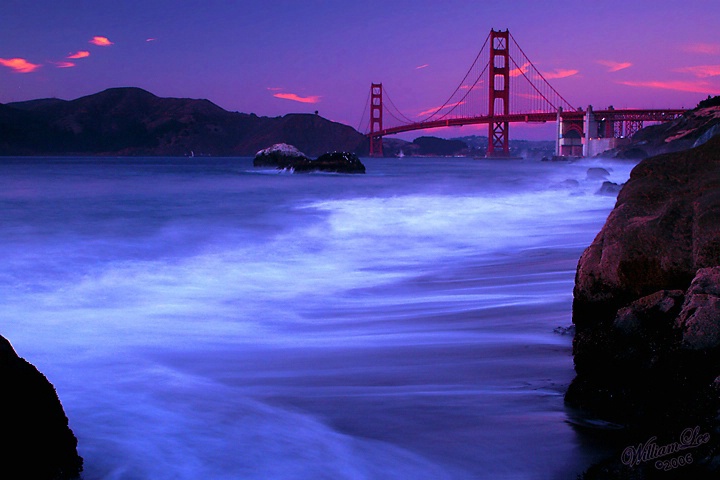 The dusk of the Golden Gate.