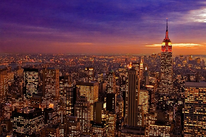 New York City at dusk