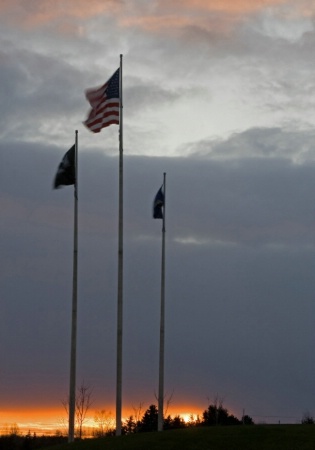 Flags at sunset (Low ISO)