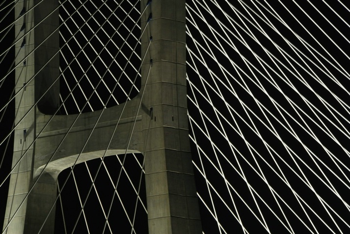 a bridge at night