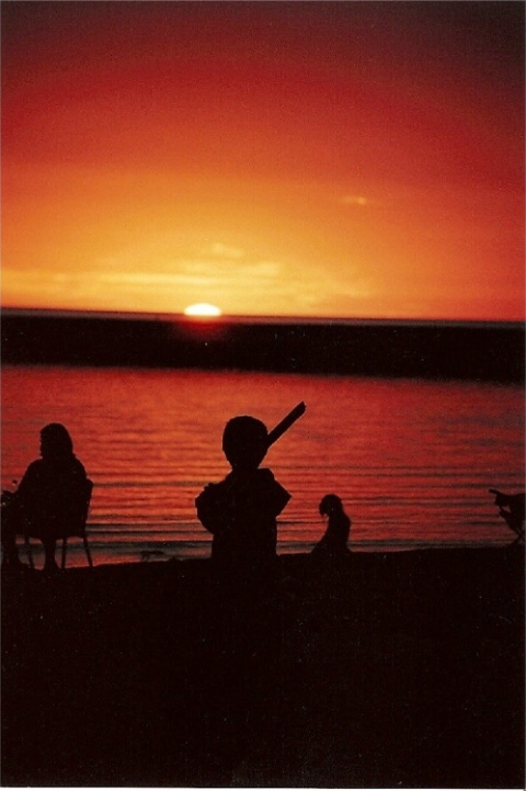 My Grandson this Summer Lake Huron Sunset