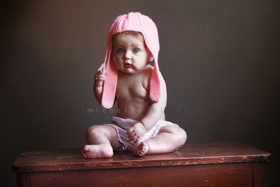 Baby in a Hot Pink Toboggan