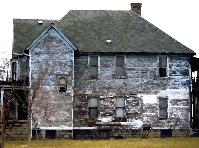 Fading blue house