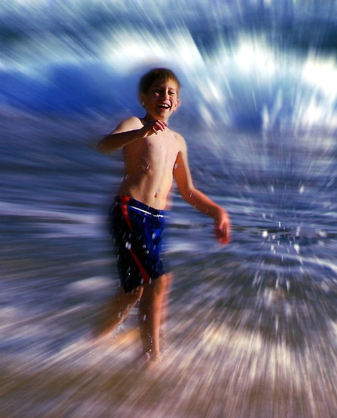 sunny boy at beach