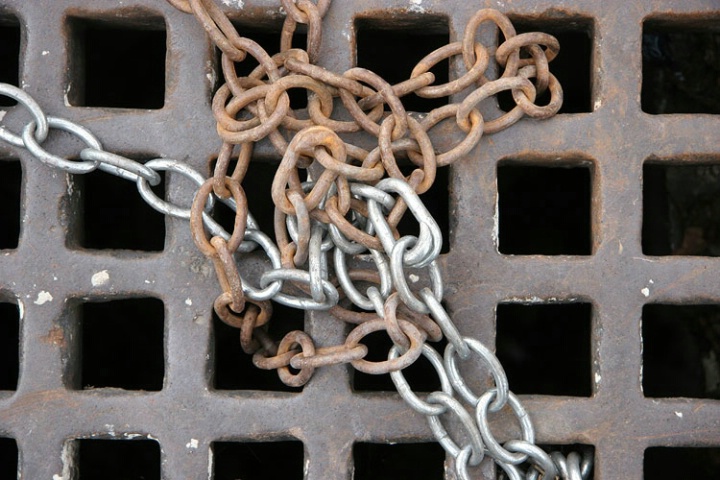 chained together