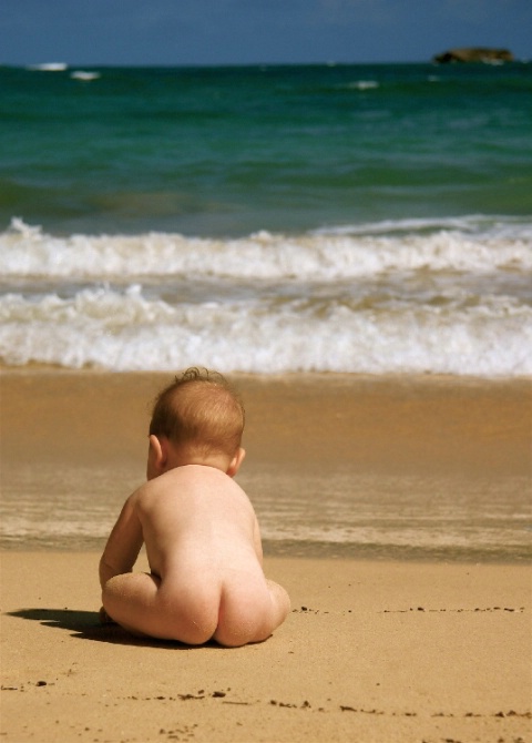 babe at beach