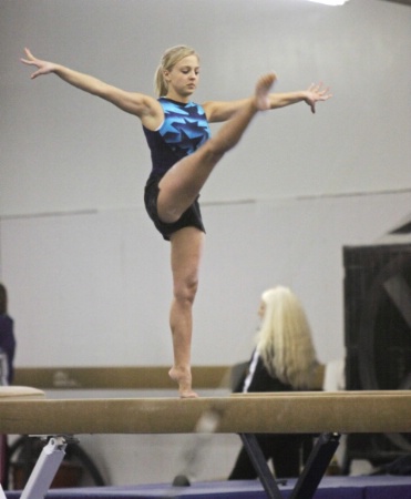 Girl on a beam