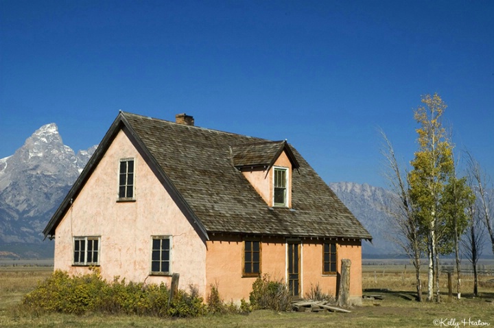 Morman Row  Pink House & Teton Mountains