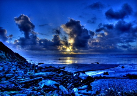 HDR - Sunset at the Beach...
