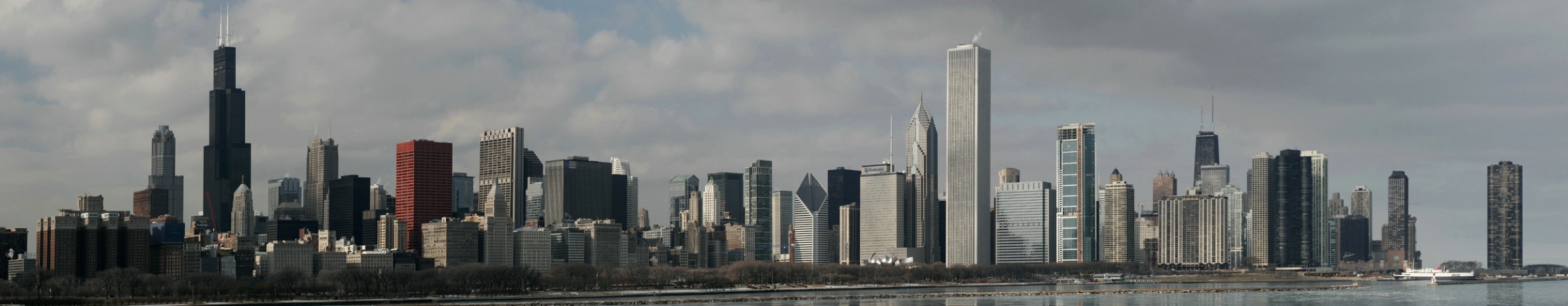 Wintery Windy City Afternoon Cityscape