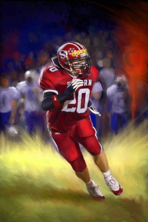 Corel Painter-painted football player