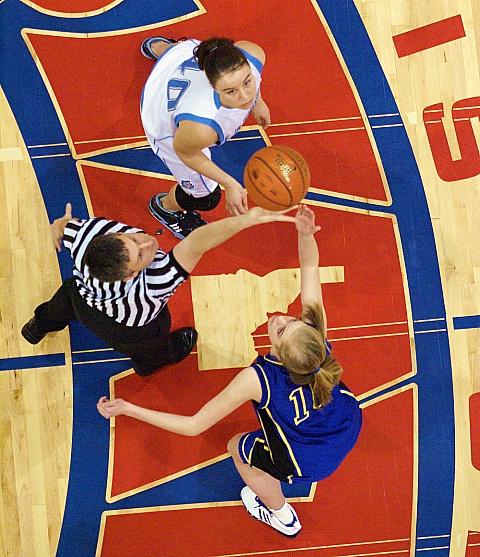 The all-time coolest basketball tip-off shot ever 