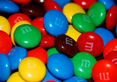 M&M's - 1/125th, f/5.6, ISO 200, Flash Fired