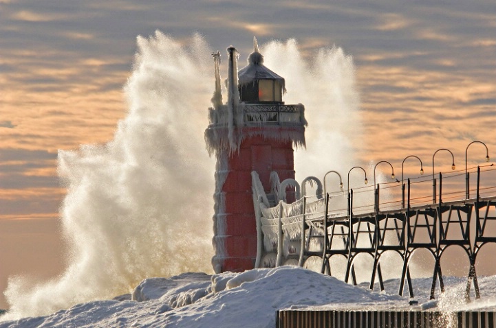 South Haven Lighthouse Winter