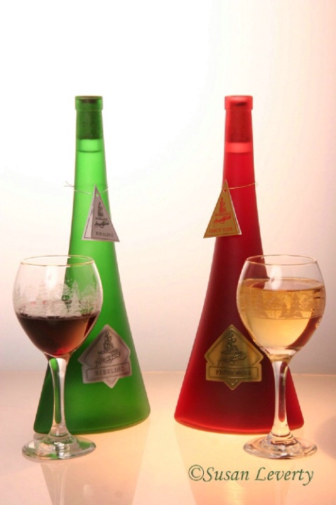 Green & Red Wine Bottles