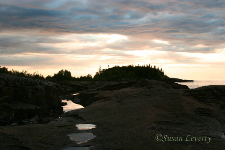 Sunrise on Lake Superior shores