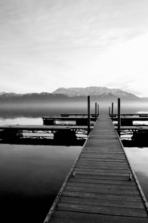 Morning on the Dock (B&W)