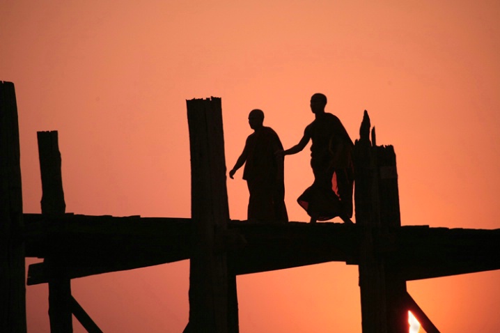 Two Monks on U Bein's Bridge