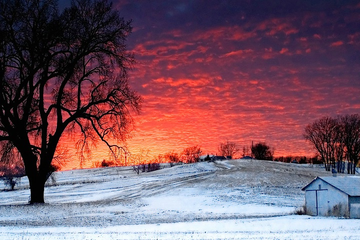 Winter Sunset in Nebraska