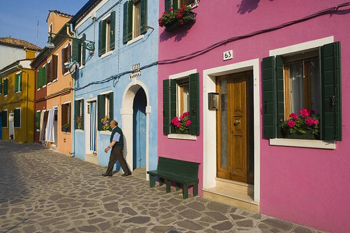 Houses on Burano, Italy