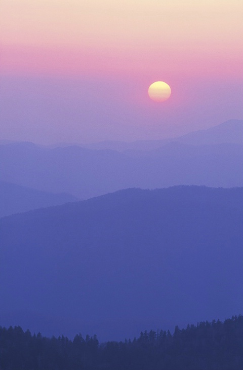 Sunrise over Smoky Mountain Ridges, Tennessee