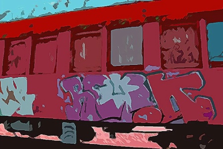 Painted train car