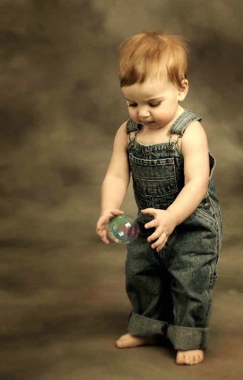 baby with bubble