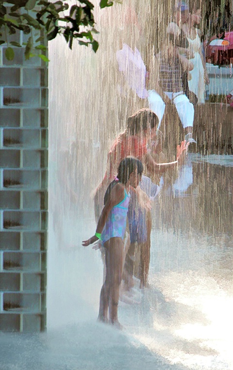 Cooling Off In Crown Fountain