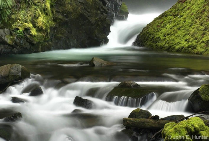 Cool Waterfall & Pool - Columbia Gorge - ID: 3804635 © John E. Hunter