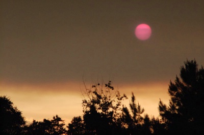 Sunset and smoke