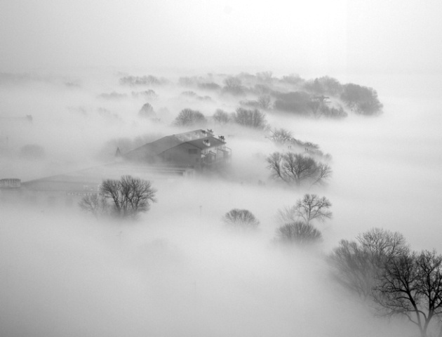 Machinery Row in the fog