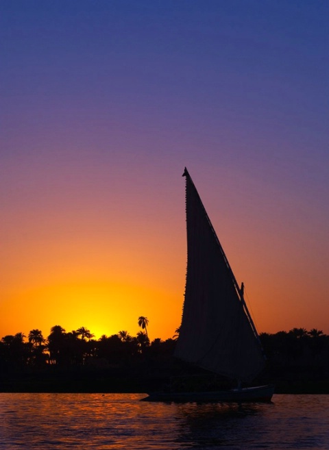 `Felucca` on the Nile at Sunset