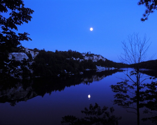 Lake Minewaska Moon Reflection