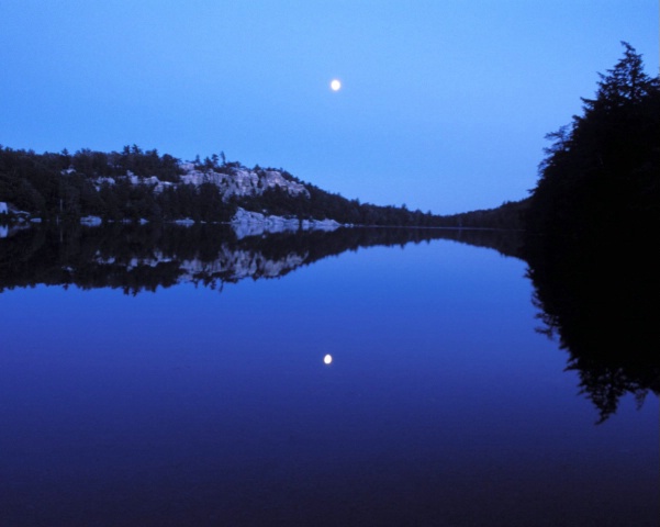 Lake Minewaska Moon Reflection
